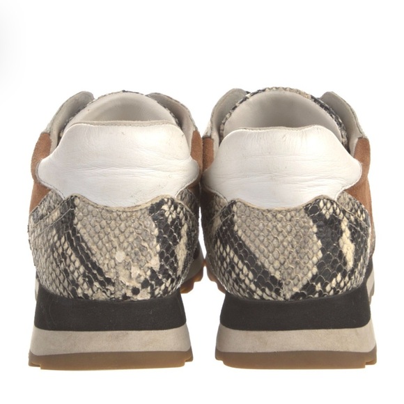 Veronica Beard Suede Animal Print Sneakers women’s size 6 brown leather trim - Picture 3 of 5